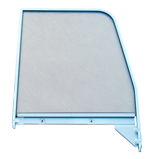 '55-'59 DOOR WINDOW GLASS (CLEAR), W/CHROME TRIM, PASSENGER'S SIDE