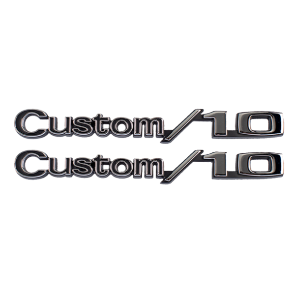 '69-'72 CHEVROLET "CUSTOM 10" FENDER EMBLEM SET WITH HARDWARE