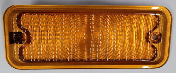 '73-'74 Park Light Lens - R/H Amber with Diffused Silver Painted Sides