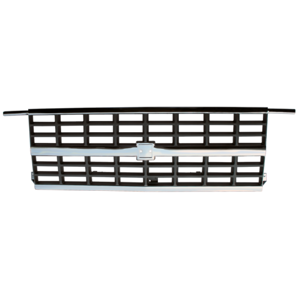 '88-'91 CHEVROLET GRILLE CENTER, CHROME/SLVR, W/DUAL H/L