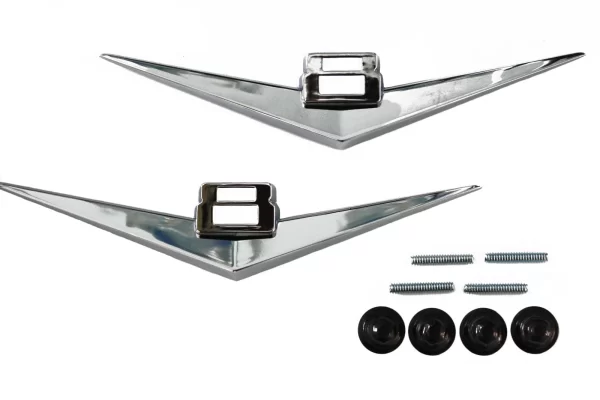 '55-'56 Chevrolet V8 Fender Side Emblem Pair with Fasteners