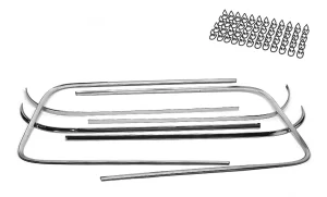 '55-'59 Deluxe Cab and Door Molding Set with Clips - Polished Stainless Steel