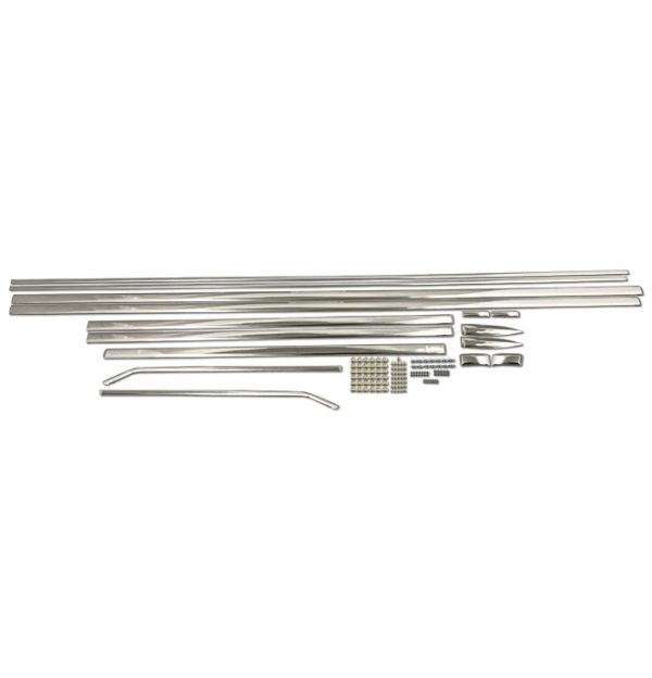 '62-'66 Chevy Fleetside 16 Piece Molding Kit with Clips - Longbed