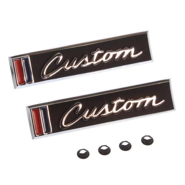 '67-'68 Door Emblem Pair with Fasteners - "Custom"