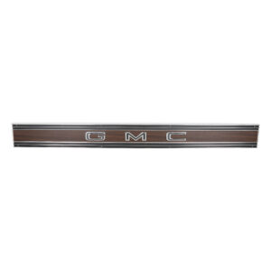 '67-'72 GMC Tailgate Band with Fasteners and Instructions - "GMC" Woodgrain Tape with Chrome Letters