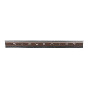 '67-'72 Chevrolet Tailgate Band with Fasteners and Instructions - "Chevrolet" Woodgrain Tape with Chrome Letters
