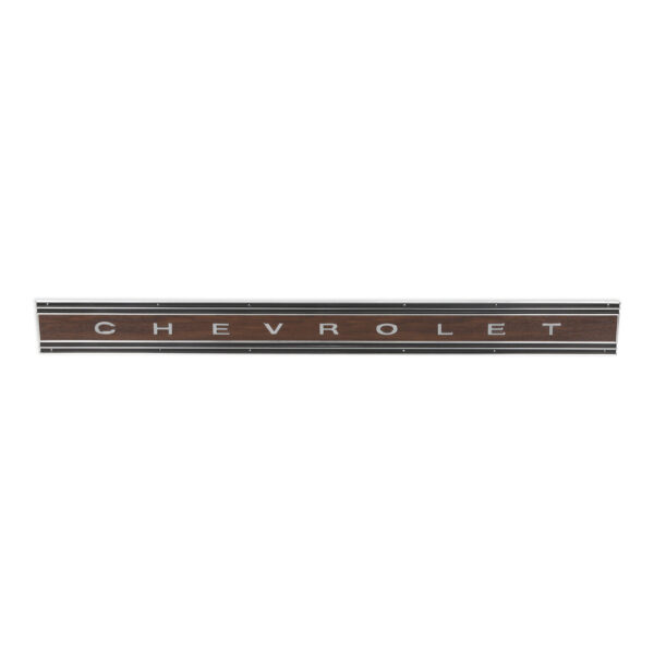 '67-'72 Chevrolet Tailgate Band with Fasteners and Instructions - "Chevrolet" Woodgrain Tape with Chrome Letters