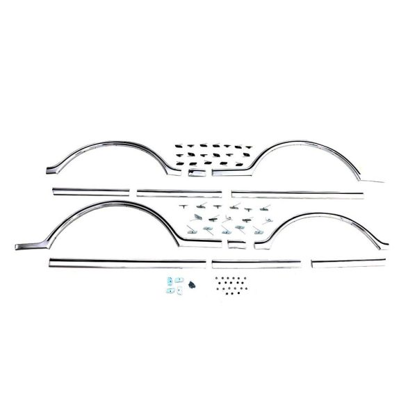 '67-'68 Fleetside 12 Piece Body Side Molding Kit with Clips - Shortbed