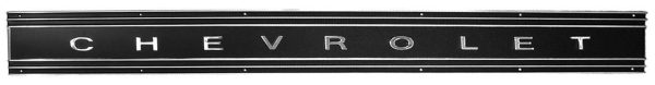 '67-'72 Chevrolet Tailgate Band with Hardware -  "Chevrolet" Polished Aluminum with Black Painted Insert