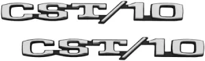 '69-'70 Chevrolet Fender Side Emblem Pair with Fasteners - "CST/10"