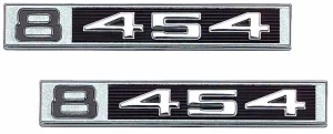 '69-'72 Fender Side Emblem Pair with Fasteners - "8-454"
