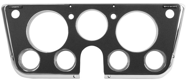 '69-'72 Dash Instrument Bezel - Black with Chrome Edges