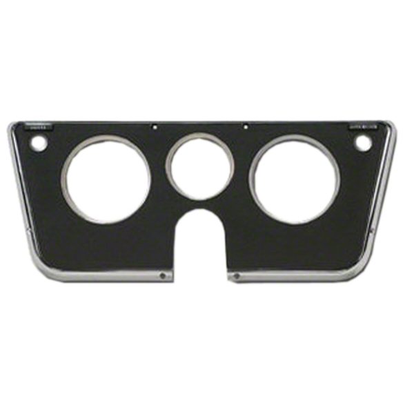 '69-'72 Dash Instrument Bezel - Black with Chrome Edges 3-Hole