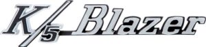 '69-'72 Chevrolet Fender Side Emblem Pair with Fasteners - "K/5 Blazer"