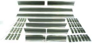'69-'72 10 Piece Lower Molding Kit with Metal and Adhesive Clips - Blazer Black