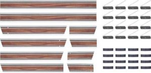 '69-'72 10 Piece Lower Molding Kit with Metal and Adhesive Clips - Blazer Woodgrain