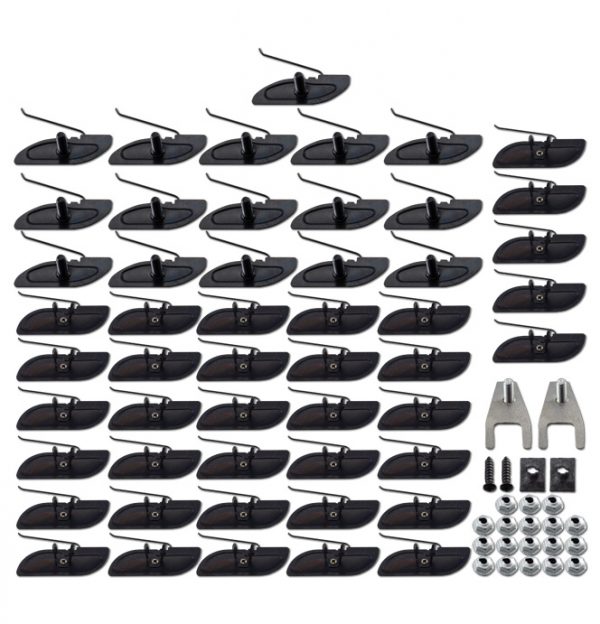 '69-'72 Upper Molding Complete Clip Set - Longhorn Metal Push-In and Screw On Type