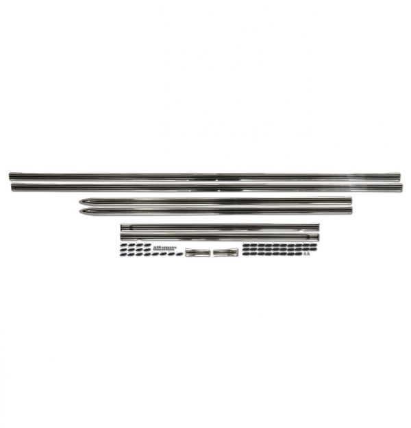 '69-'72 Fleetside 8 Piece Upper Molding Kit with All Metal Clips - Shortbed