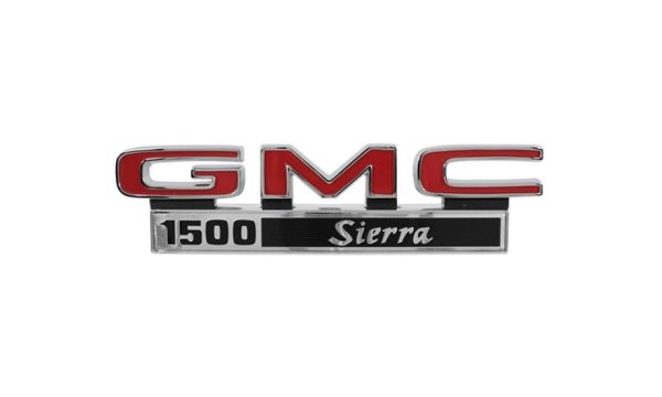 '71-'72 GMC Fender Side Emblem Pair with Fasteners - "GMC 1500 Sierra"