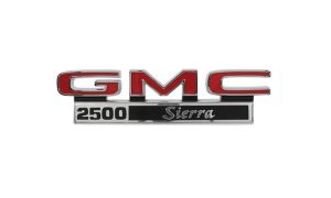 '71-'72 GMC Fender Side Emblem Pair with Fasteners - "GMC 2500 Sierra"