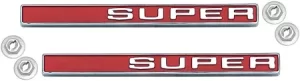 '71-'72 Fender Side Emblem Pair with Fasteners - "Super"