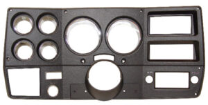 '75-'77 Dash Instrument Bezel with AC - Black with Chrome Details