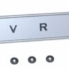 '64-'66 Glove Box Door Emblem with Fasteners - "Chevrolet" Gray with Black Letters