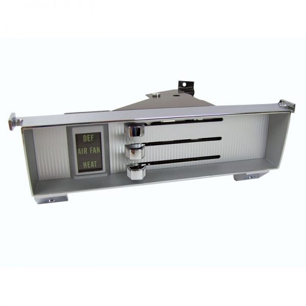 '67-'72 Heater Control Assembly without A/C - Chrome with Silver Face