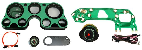 '69-'72 Complete Dash Gauge Cluster Kit - Clock Conversion and 8000 RPM Tachometer