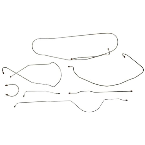 '47-'49 Axle Manual Brake Line Kit - 3/16" 7 Piece OE Steel, 1/2 Ton 2WD Shortbed