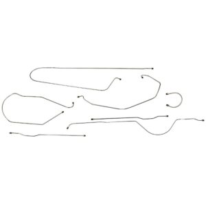 '47-'48 Axle Manual Drum Brake Line Kit - 1/4" 7 Piece OE Steel, 3/4 Ton 2WD Longbed