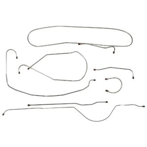 '47-'49 Rear Axle Manual Drum Brake Line Kit - 1/4" 7 Piece OE Steel, 1/2 Ton 2WD Shortbed