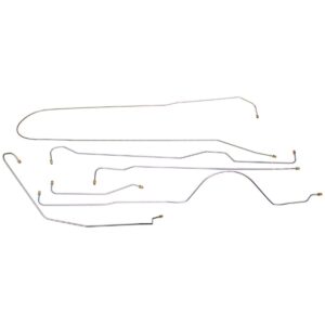 '54 Manual Drum Brake Line Kit - 6 Piece OE Steel, 2WD Shortbed Standard Cab