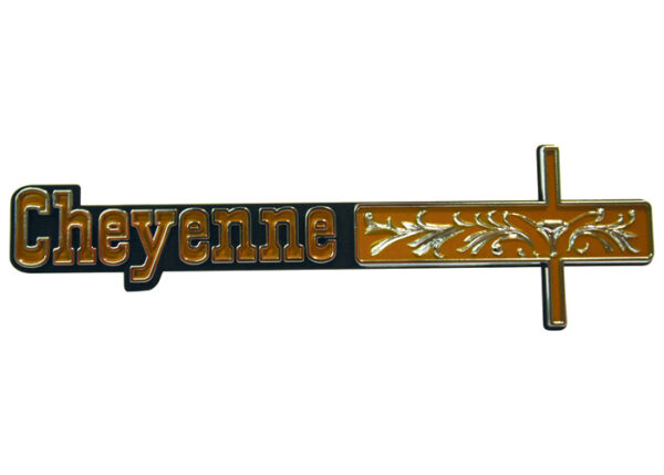 '73-'74 Dash Panel Emblem with Fasteners - "Cheyenne"