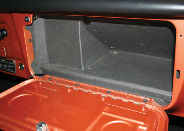 '67-'72 Glove Box with Air Conditioning, Retaining Clips, and Screws