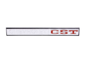 '69-'70 / '69-'72 Glove Box Door Emblem with Fasteners - "Chevrolet CST"