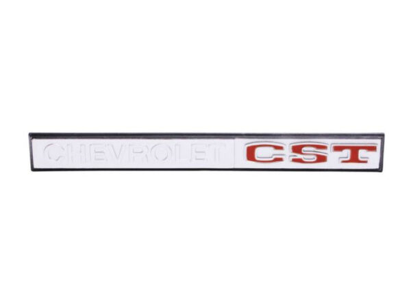 '69-'70 / '69-'72 Glove Box Door Emblem with Fasteners - "Chevrolet CST"