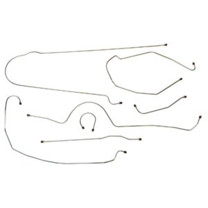 '51 Manual Drum Brake Line Kit - 7 Piece Stainless Steel, 3/4 Ton 2WD Longbed Standard Cab
