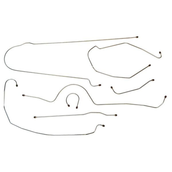 '51 Manual Drum Brake Line Kit - 7 Piece Stainless Steel, 3/4 Ton 2WD Longbed Standard Cab