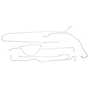 '53 Manual Drum Complete Brake Line Kit - 6 Piece Stainless Steel, 2WD Shortbed