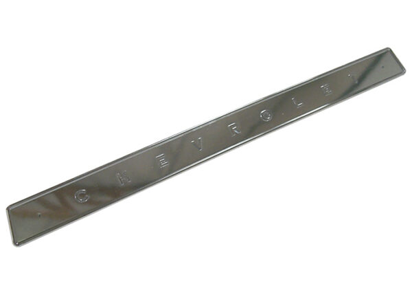 '64-'66 Glove Box Door Emblem with Fasteners - "Chevrolet" Chrome
