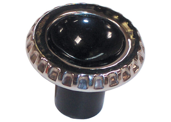'60-'63 Radio Knob - Black and Polished Stainless Steel