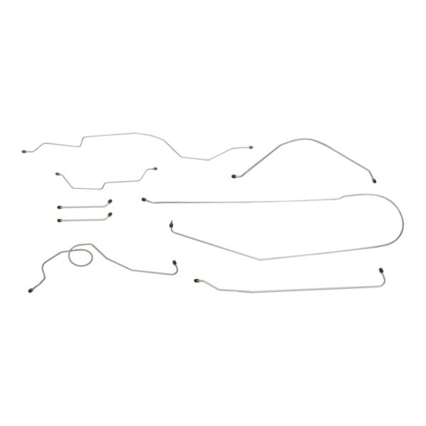 '66 Manual Drum Brake Line Kit - 8 Piece Stainless Steel, 1/2 Ton 2WD Standard Cab Longbed