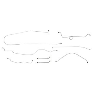'64 Manual Drum Brake Line Kit - 8 Piece OE Steel, 1/2 Ton 2WD Standard Cab Longbed
