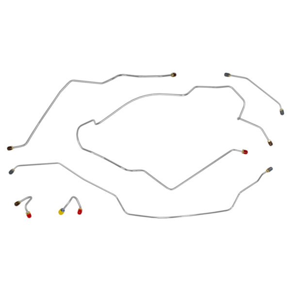 '68-'69 Front Power Drum Brake Line Kit - 6 Piece OE Steel, 1/2-3/4 Ton 2WD