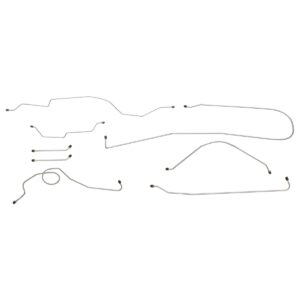 '66 Power Drum Brake Line Kit - 8 Piece OE Steel, 1/2 Ton 2WD Standard Cab Shortbed