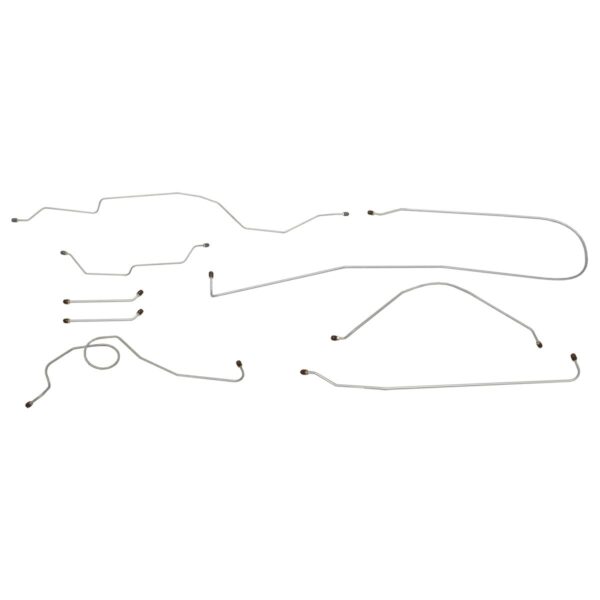 '66 Power Drum Brake Line Kit - 8 Piece Stainless Steel, 1/2 Ton 2WD Standard Cab Shortbed