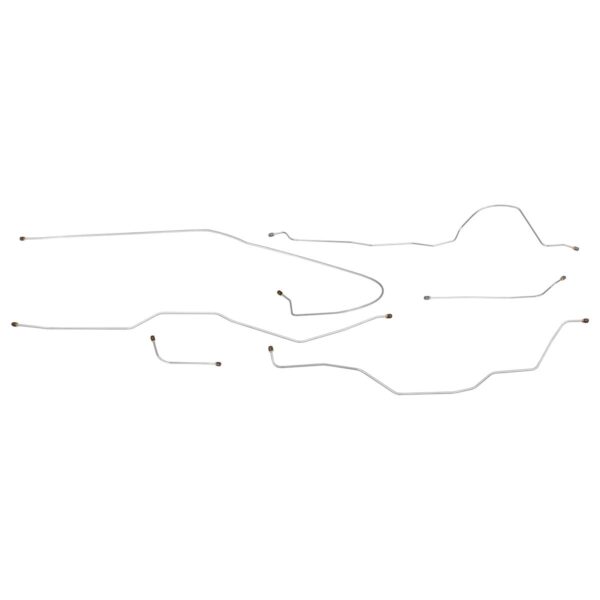 '58-'59 Manual Drum Brake Line Kit - 6 Piece OE Steel, 1/2 Ton Longbed