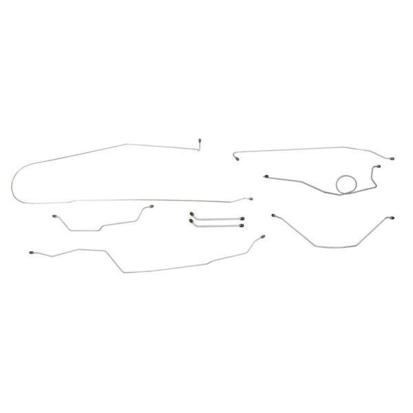 '65 Power Drum Brake Line Kit - 8 Piece Stainless Steel, 1/2 Ton 2WD Standard Cab Longbed