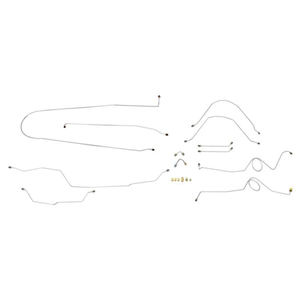 '66 Power Disc Conversion Brake Line Kit - 12 Piece Stainless Steel, 1/2 Ton Longbed